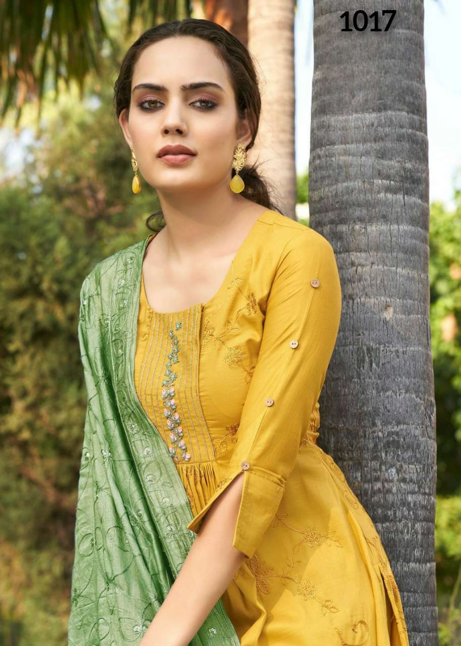 S3 Forever-noor Vol 2-berlin Silk - Embroidery - And - Handwork Kurti With - Pant And - Heavy - Sequence -Dupatta-1017-h